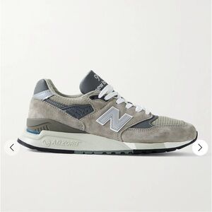 NEW BALANCE Made in USA 998 Core rubber-trimmed leather, mesh and suede sneakers